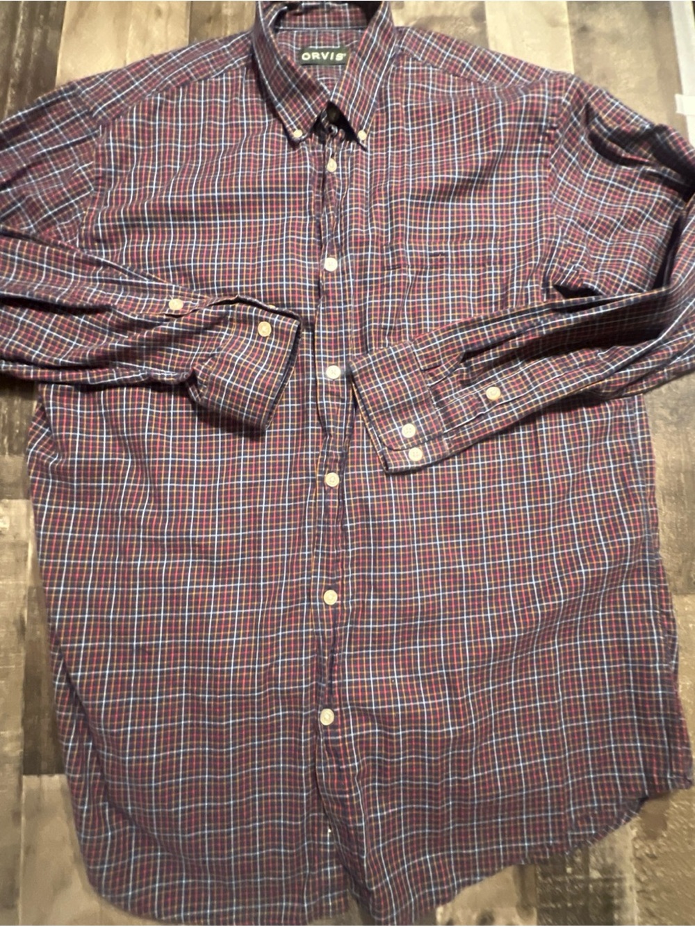 Orvis XLT Mens Long Sleeve Casual Plaid Button Down NNT